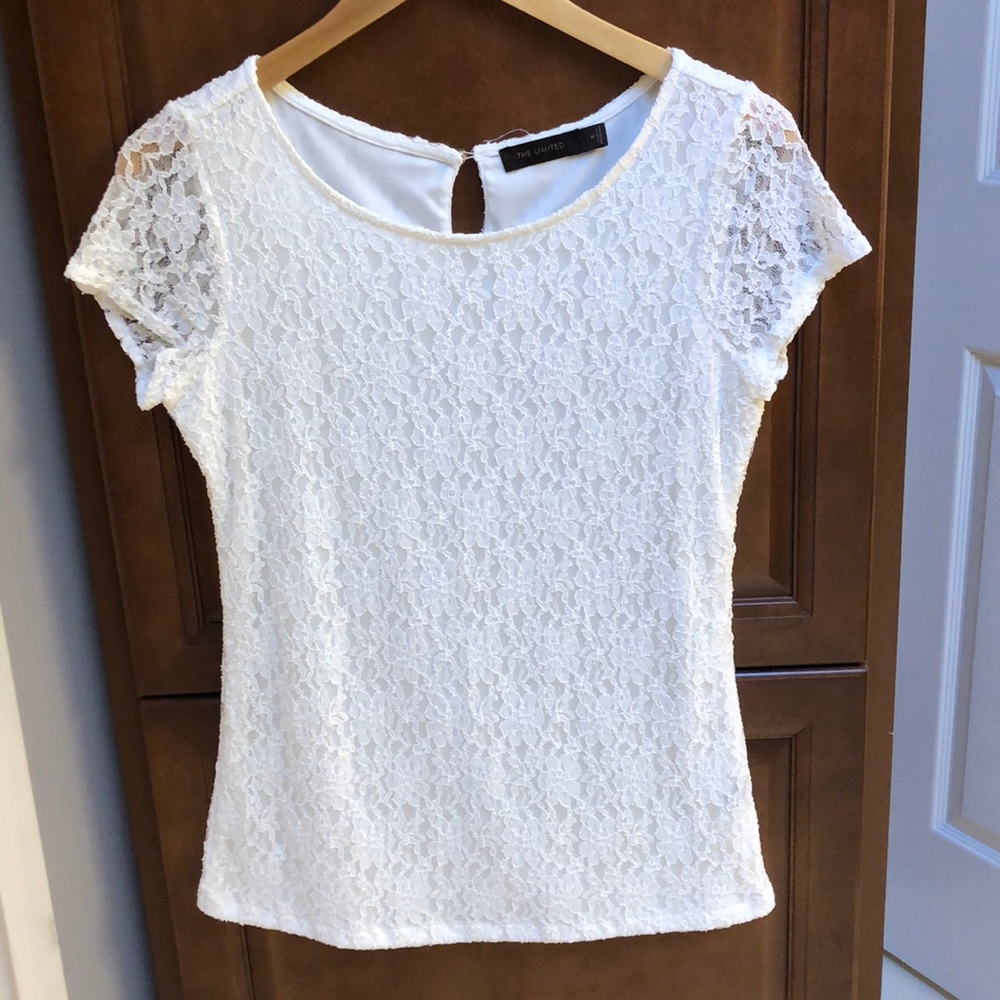 The Limited white lace top NWOT